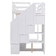 preview thumbnail 26 of 28, Wooden Twin Size Loft Kids Bed with Wardrobe, Desk, Storage Drawers, Staircase & Cabinet, Space-Saving Modern Design, Grey