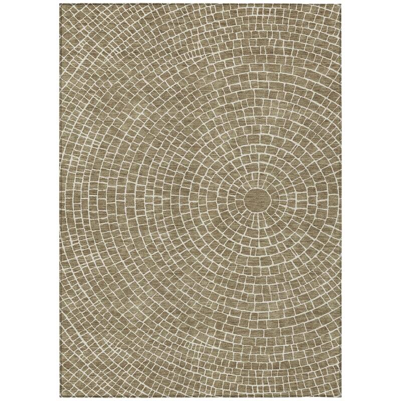 Machine Washable Indoor/ Outdoor Modern Gravity Chantille Rug