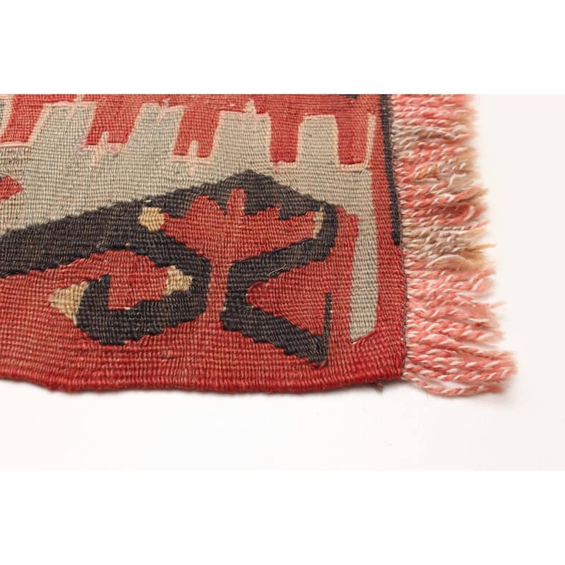 ECARPETGALLERY Flat-Weave Sivas Red Wool Kilim - 5'7 x 9'11