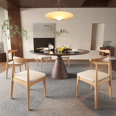 Modern 2 Piece Fabric Solid Wood Kitchen Dining Chair with Cushions and Backrest for Dining Room Kitchen Living Room Bedroom