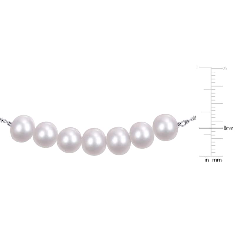 Miadora 7.5-8mm Freshwater Cultured Pearl Bracelet in Sterling Silver