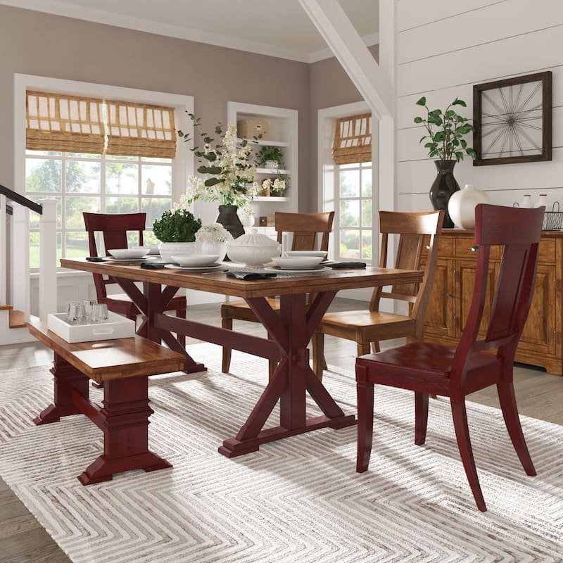 Eleanor 78-inch Oak Dining Table with X-base by iNSPIRE Q Classic