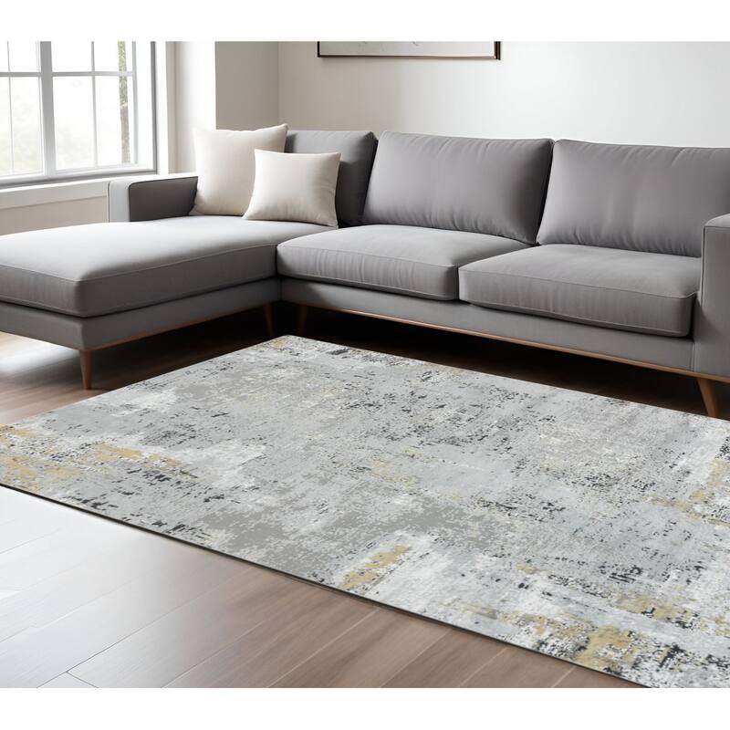 HomeRoots Abstract Contemporary Rectangle Area Rug