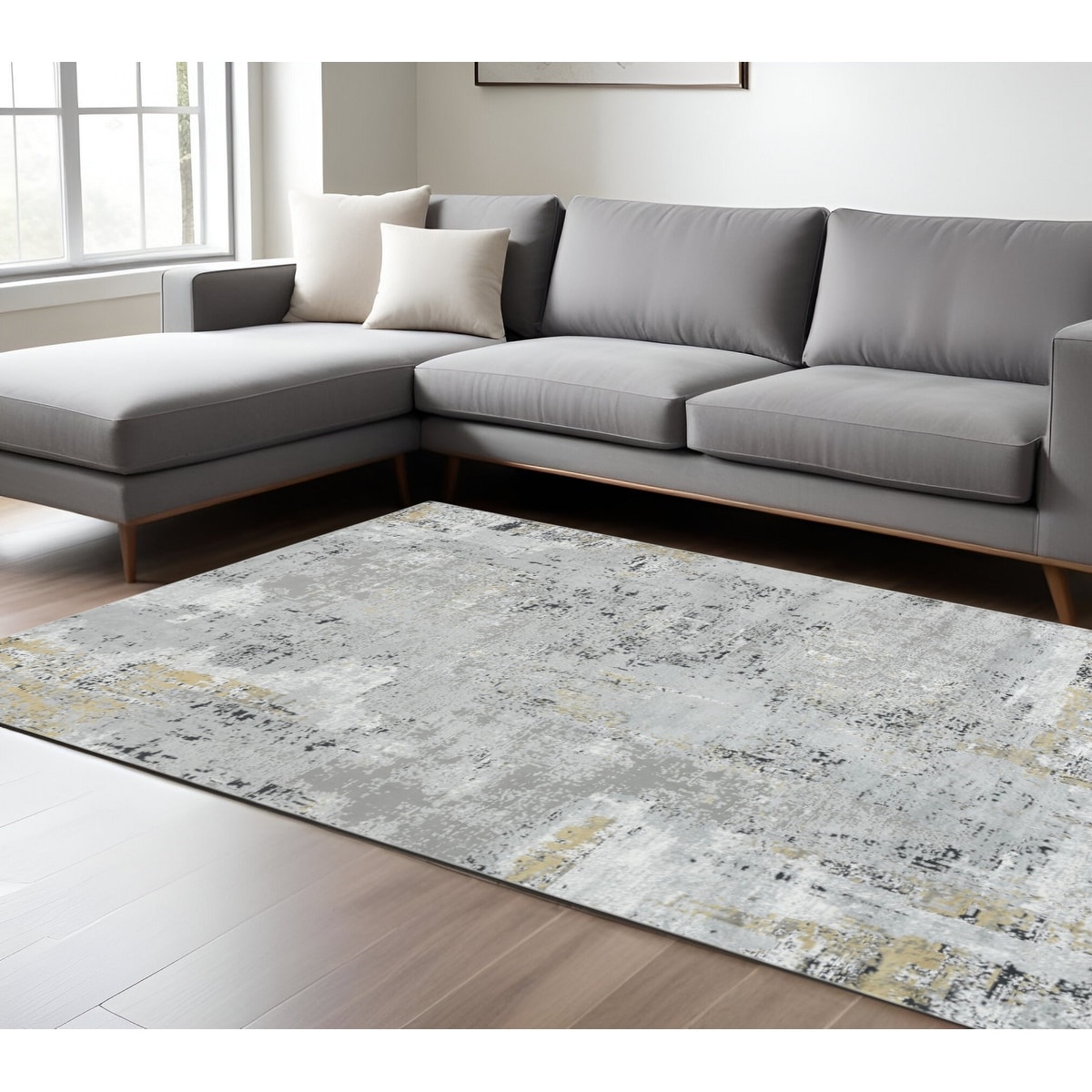HomeRoots Alko Abstract Contemporary Rectangle Area Rug