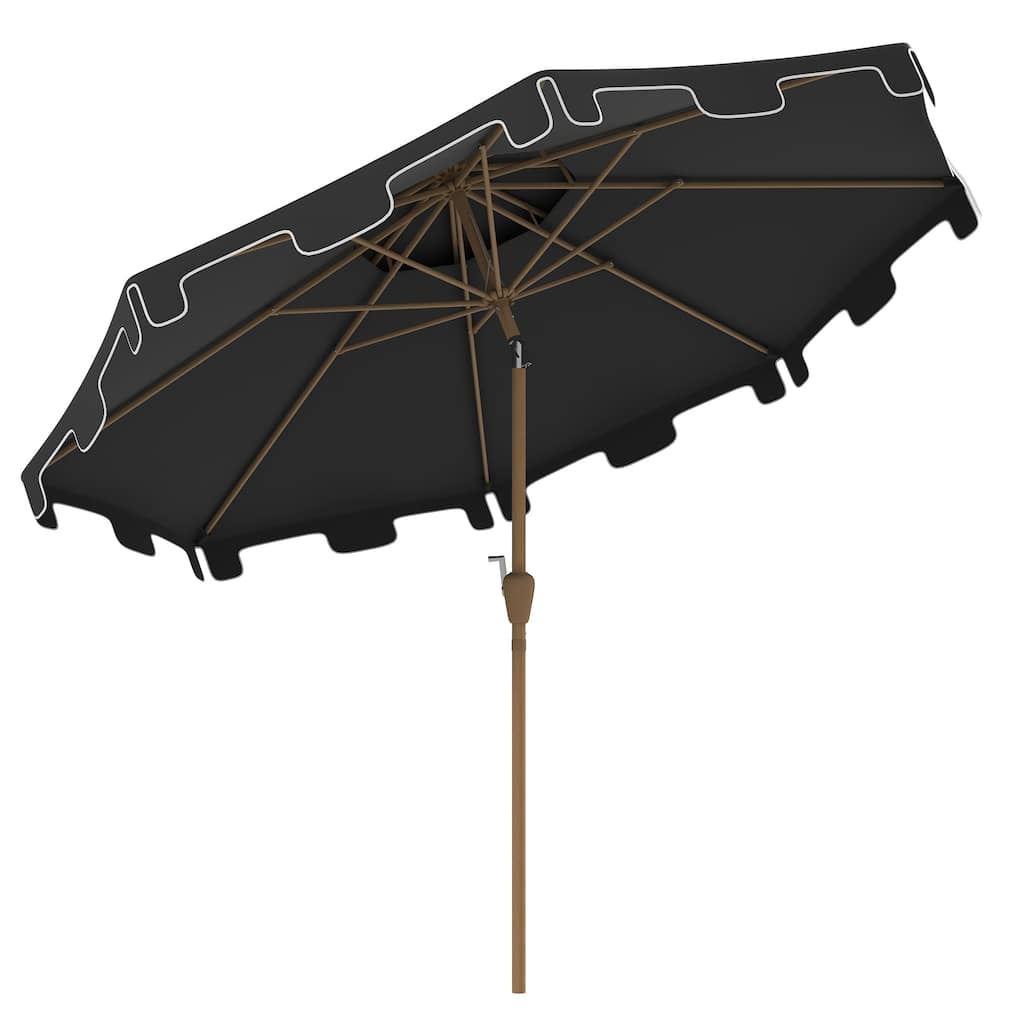 9FT Outdoor Patio Umbrella with Tilt & Crank, Double Top Market Umbrella for Garden, Deck, Pool - Dark Gray