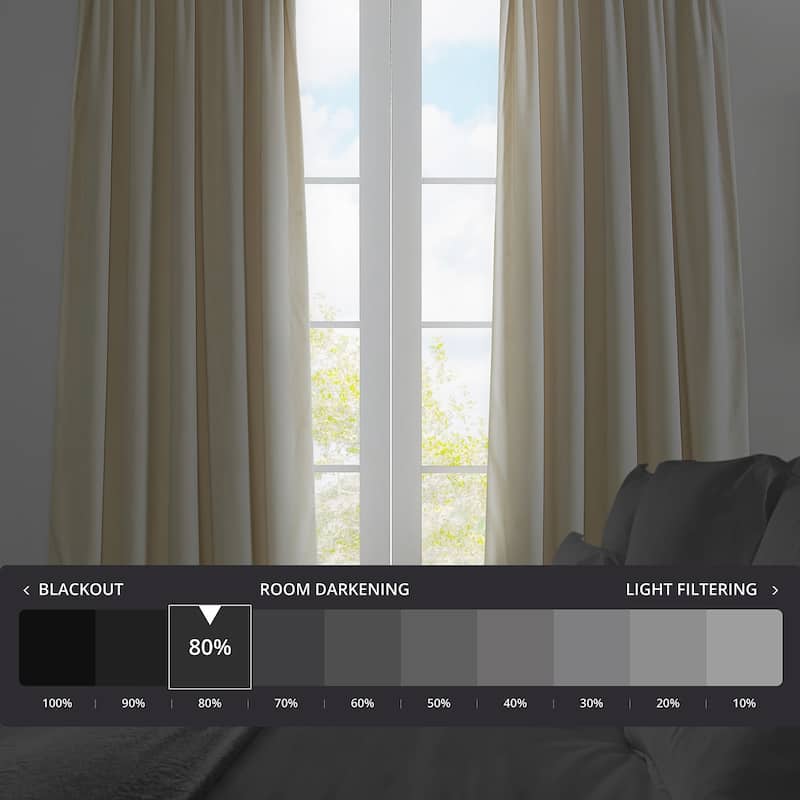 Exclusive Fabrics French Pleat Heritage Plush Velvet Room Darkening Curtains For Bedroom & Living Room Curtains (1 Panel)
