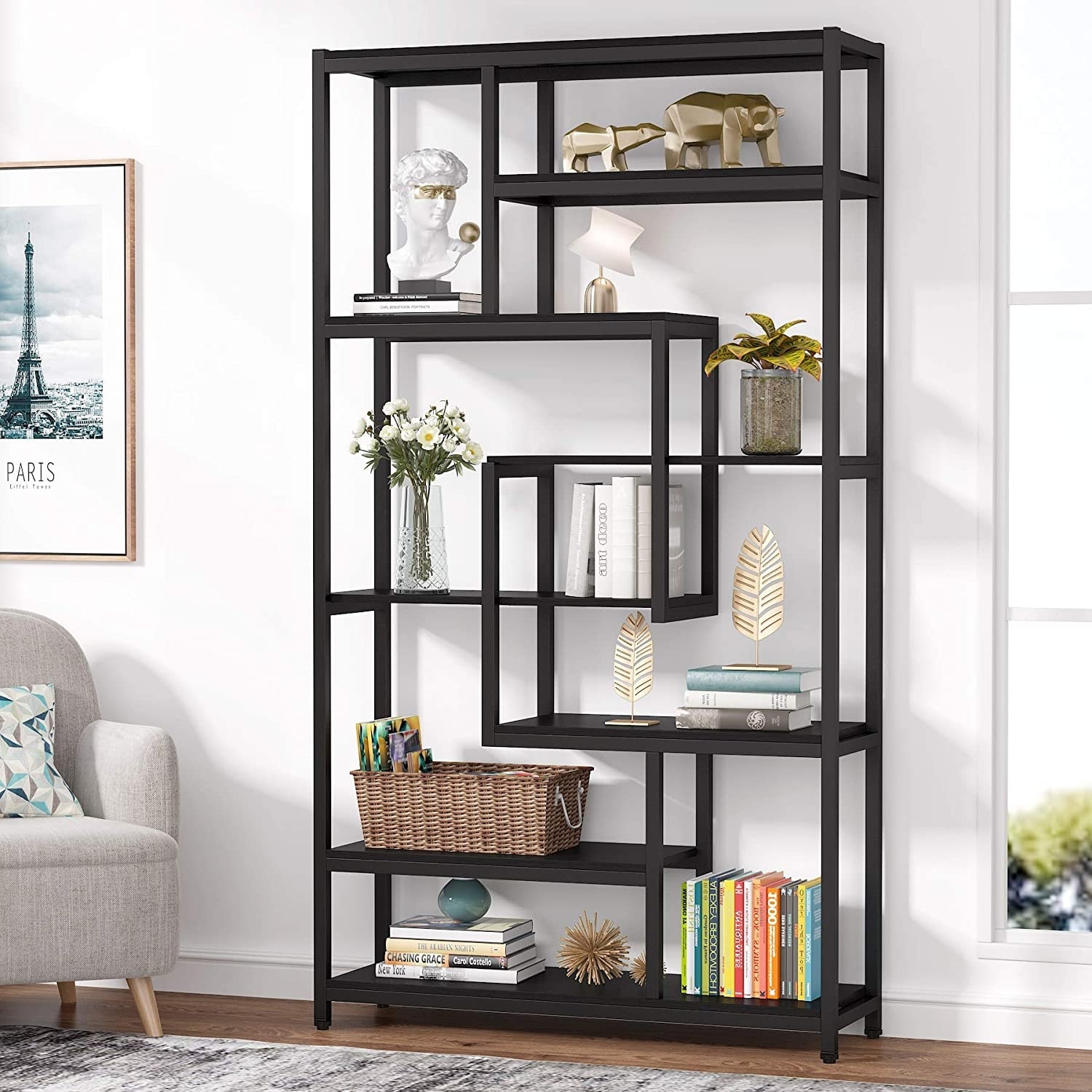 https://ak1.ostkcdn.com/images/products/is/images/direct/8d32fb322380b41ace428a529289bc91e9319536/Tribesigns-8-tier-Open-Bookcase%2C-Multifunctional-Etagere-Bookshelf.jpg