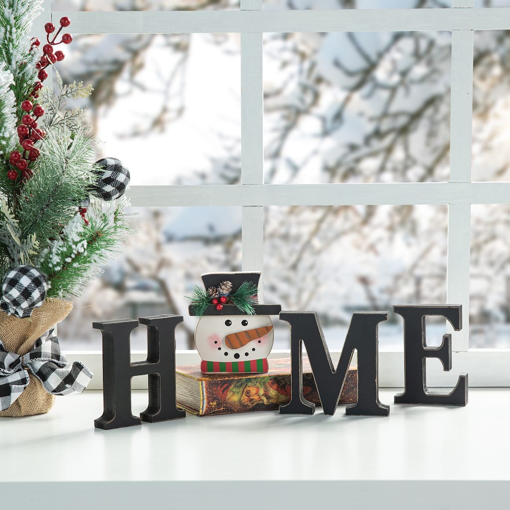 Glitzhome 13 Pieces Christmas Valentine's Tabletop With 10 Interchangeable Icons - 5"H