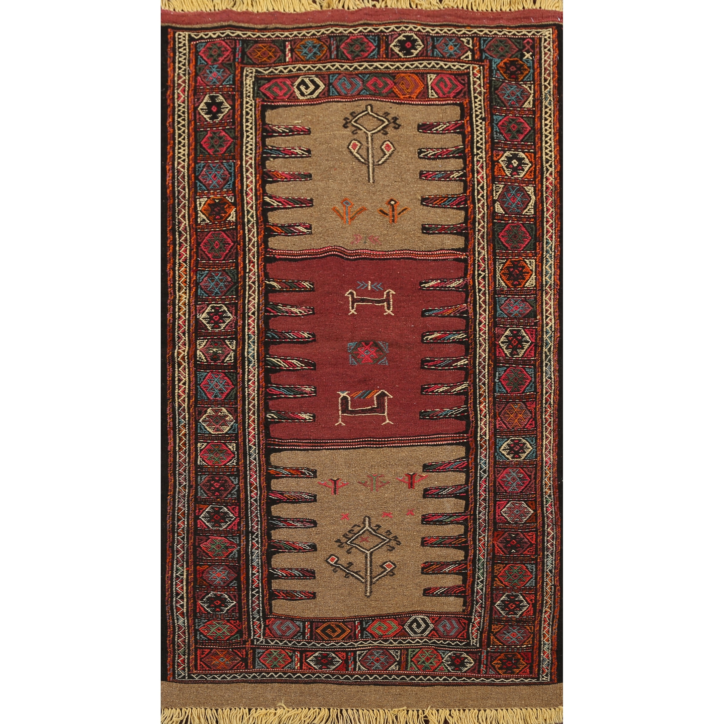 Shop Tribal Sumak Kilim Persian Kitchen Size Area Rug Wool Flat Weave 3 4 X 6 1 On Sale Overstock 31295641