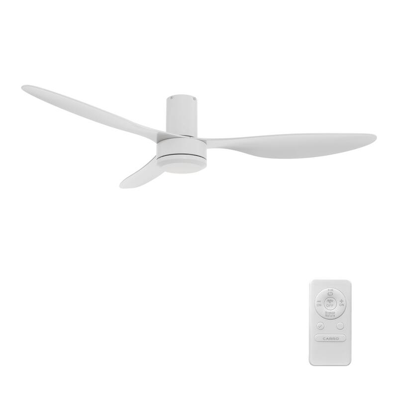 CARRO Nantes 52" ABS 3-Blade Ceiling Fan with Remote and Quiet DC Motor-No Light - White