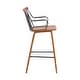 preview thumbnail 3 of 5, Micah 26" Walnut Wood and Black Metal Farmhouse Counter Stool with Arms