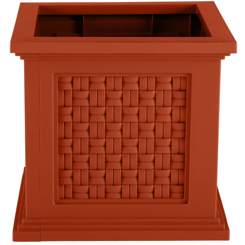 Pure Garden 14.65-in Faux Rattan Style Outdoor Planter Box
