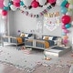 preview thumbnail 1 of 35, Full over Full Bunk Bed with Twin Size Trundle and Ladder Gray