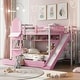 preview thumbnail 19 of 68, Merax Castle Style Bunk Bed with 2 Drawers 3 Shelves and Slide Pink - Full