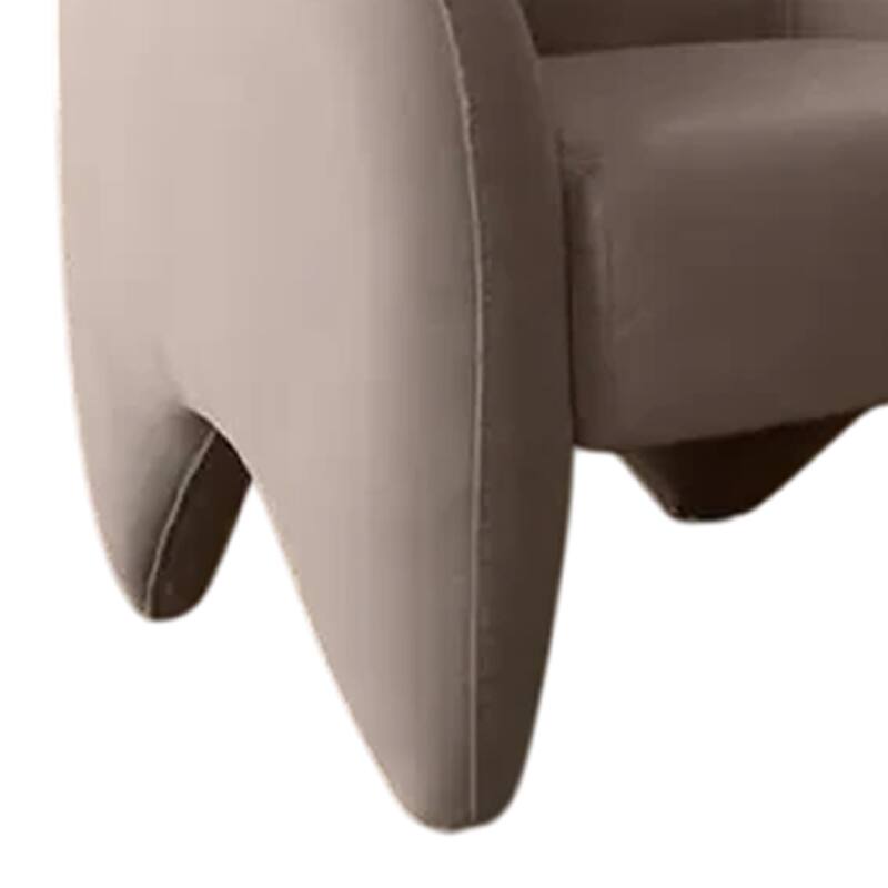 Kiol Accent Chair, Winter Mink Gray Performance Velvet, Sloping Arms