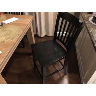 Eleanor Slat Back Wood 24 in. Counter Chair (Set of 2) by iNSPIRE Q Classic
