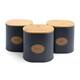 MegaChef Kitchen Food Storage 5Pc Canister Set Grey with Bamboo Lids