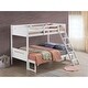 preview thumbnail 3 of 35, Contemporary Twin over Full Bunk Bed with Masculine Style Frame, Angled Ladder, Guardrails and Convertible Design