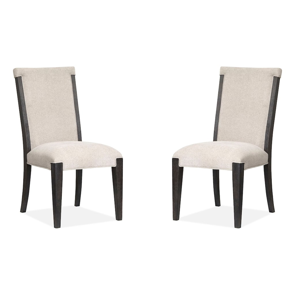 Magnussen Home Plum Creek Ravenwood Black Upholstered Side Chair Two Pack - 20.25''W x 25.75''D x 39''H