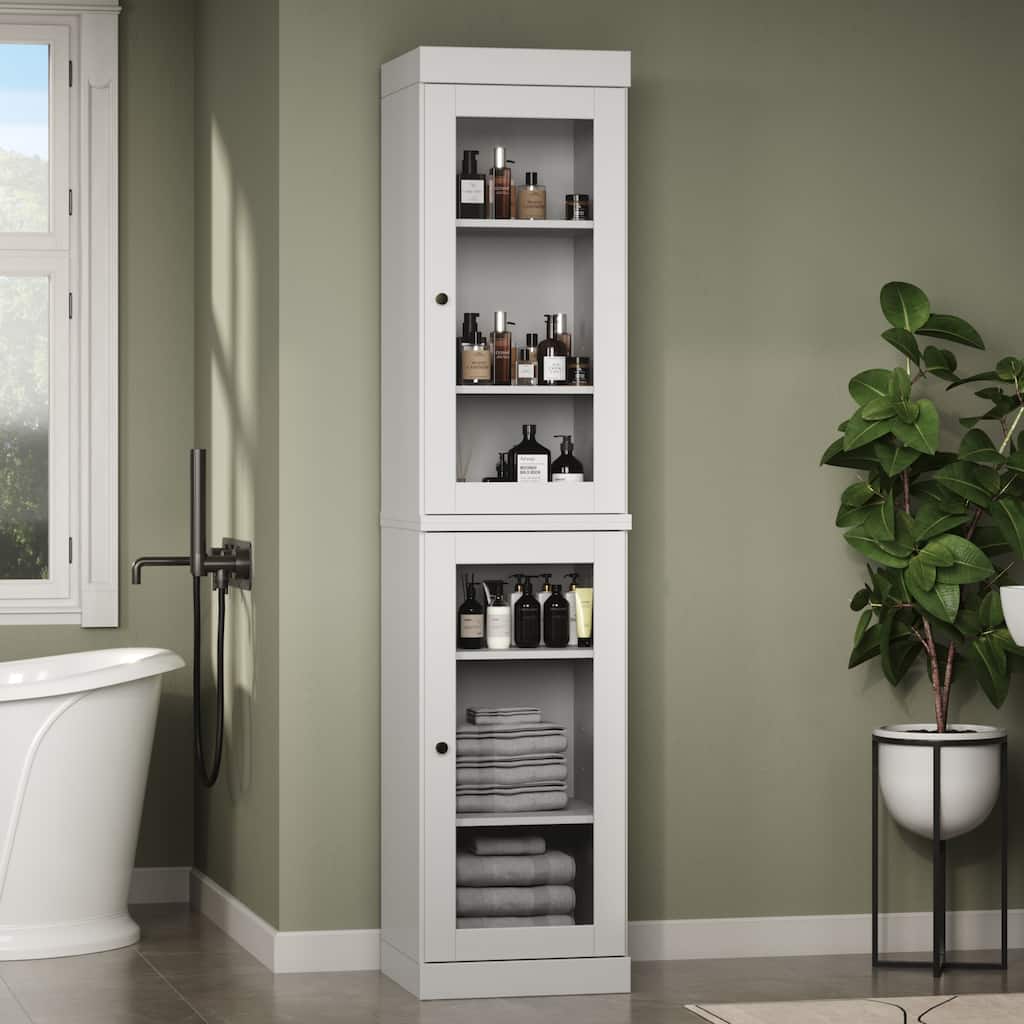 Palace Imports 100% Solid Wood Bathroom Storage Cabinet, Raised Panel Doors, Adjustable Shelves, 16.5" Wide, 35.75" Tall