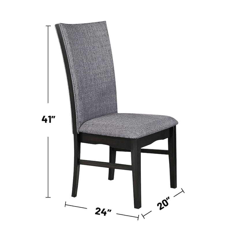 Set of Upholstered Dining Chairs in Black and Gray