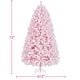 preview thumbnail 8 of 16, Yaheetech Pre-lit Flocked Artificial Christmas Tree Snow Frosted Christmas Tree, Pink