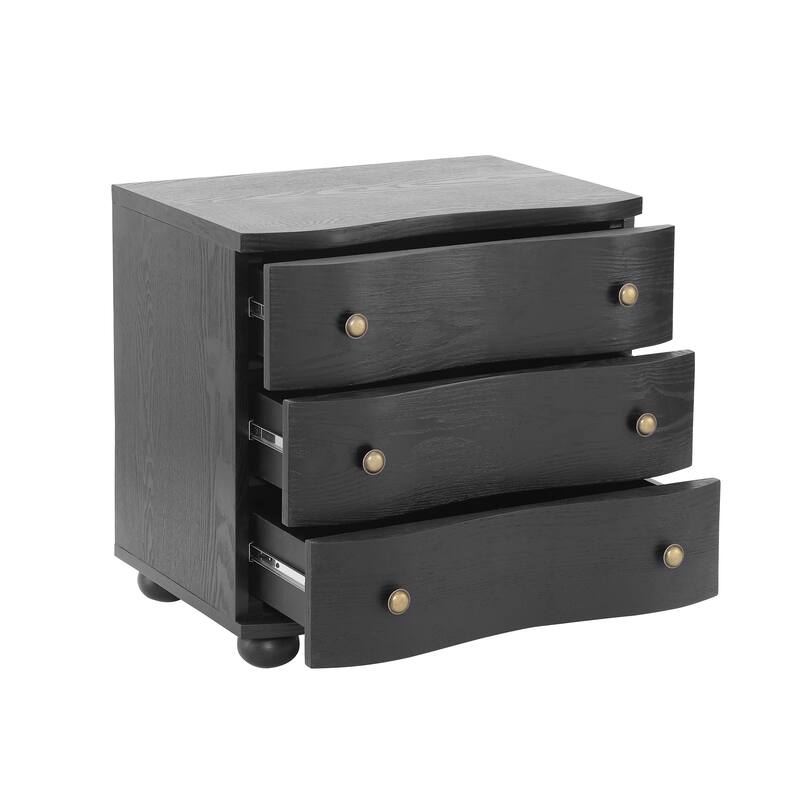Christopher Knight Home - Modern Minimalist 23.62" Nightstand with Roller Glide Drawers & Solid Wood Legs, Versatile Home Use