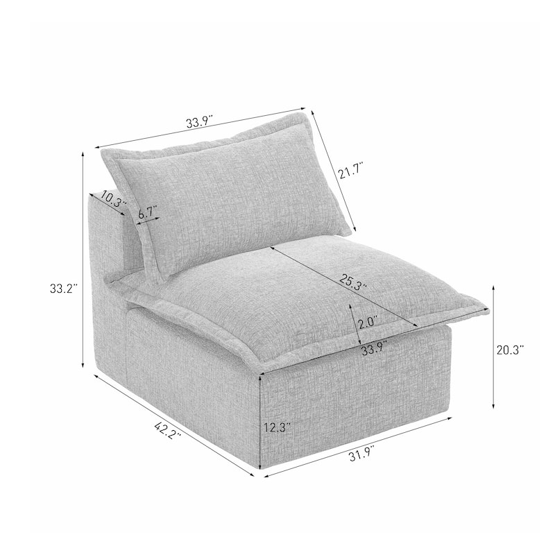 Comfy Cloud Couch Plush Modular Sectional Sofa For Living Room