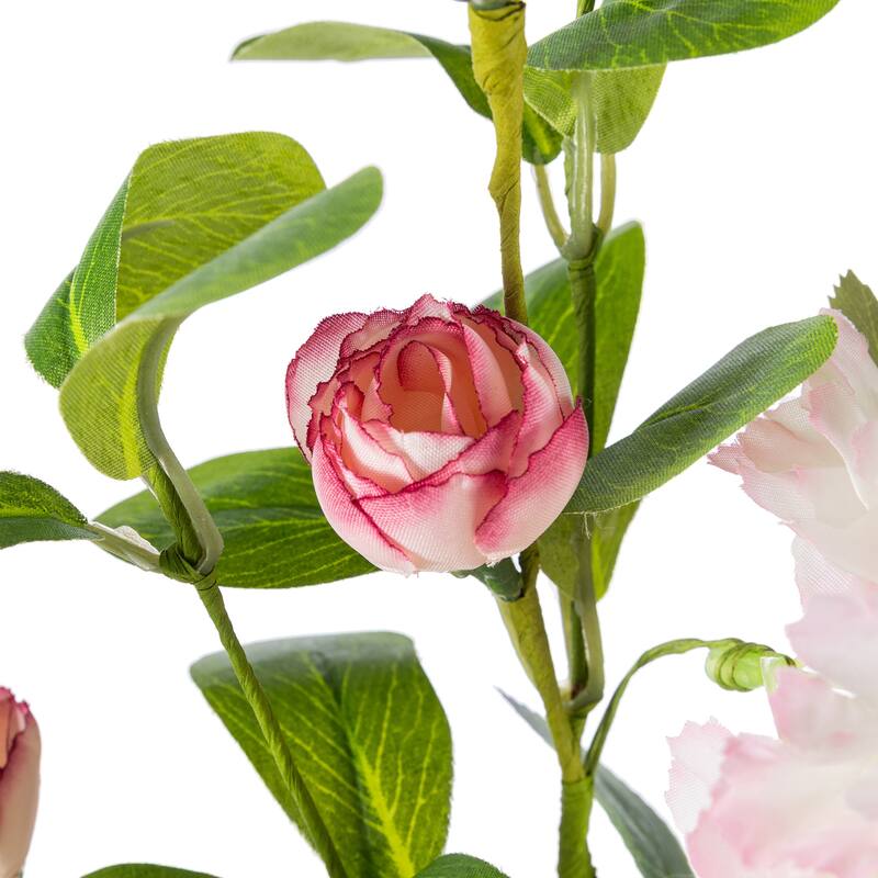 Glitzhome 28"H Set of 2 Pink Hydrangea, Peony & Cherry Pick