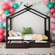 preview thumbnail 2 of 16, Full Size House Platform Bed with 2 Drawers,Headboard and Footboard For Home