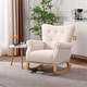 preview thumbnail 1 of 15, Rocking Chair for Nursery, Upholstered High-Back Accent Arm Chair, Comfortable Rocker Fabric Padded Seat Beige