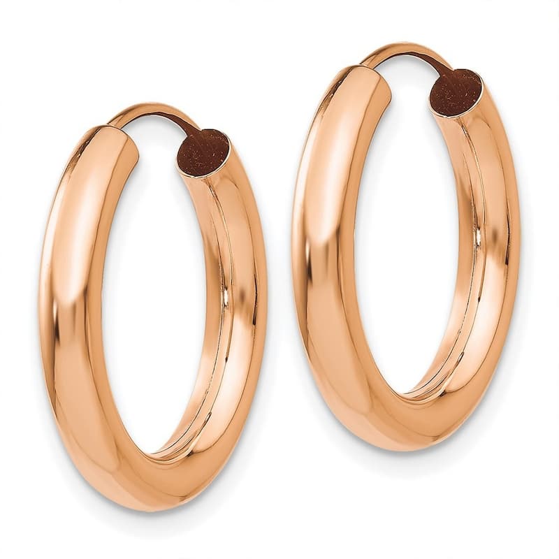 Curata 14k Rose Gold Polished Endless Tube Hoop Earrings - 19.25x19.5mm