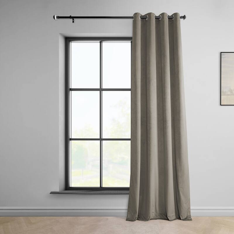 Exclusive Fabrics Heritage Plush Velvet Room Darkening Grommet Curtain (1 Panel)