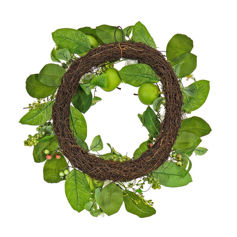 National Tree Company 24 in. Rose and Apples Wreath