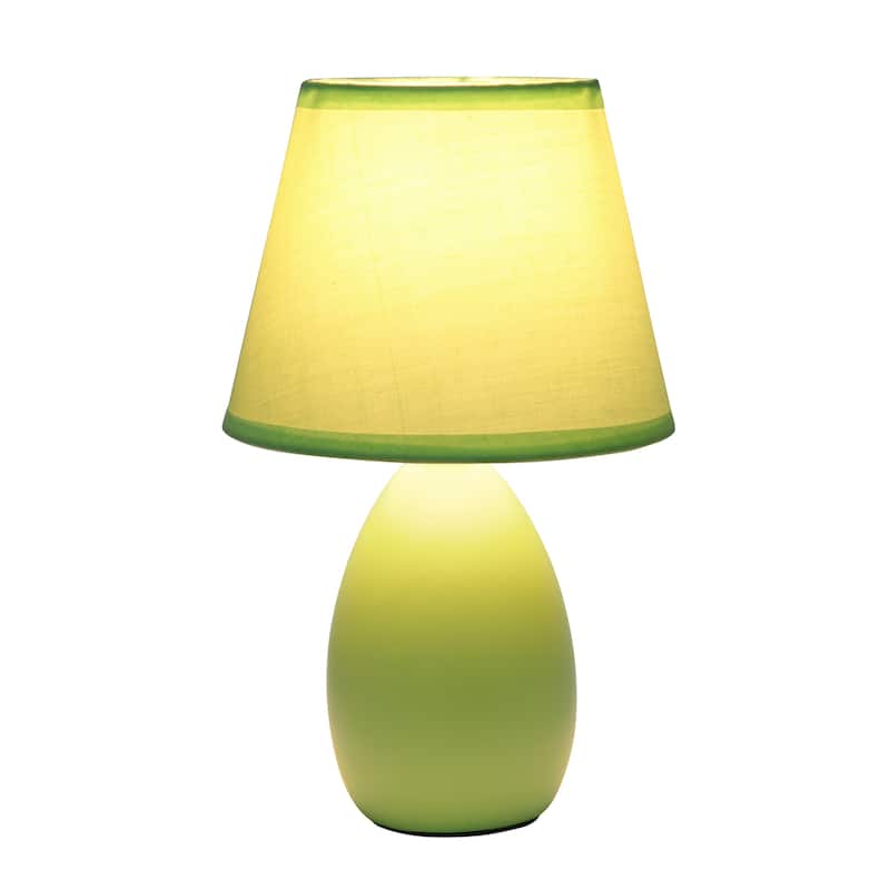 Ceramic Table Desk Lamp with Tapered Drum Shade - 9.5" - Green