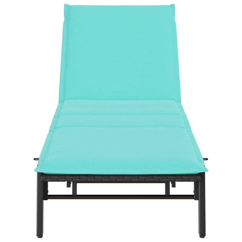 vidaXL Sun Lounger with Cushion Poly Rattan - 78.7" x 23.2" x 9.8"/19.3"/23.2"/26.4"