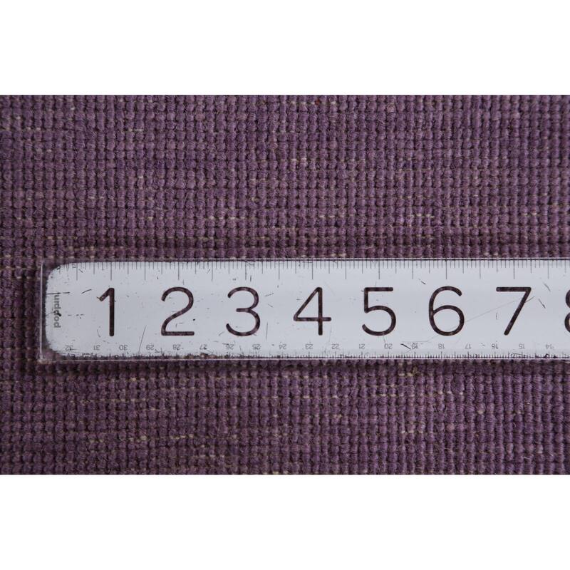Hand Knotted Oriental 100% Wool Carpet Modern Solid Purples Gabbeh Area Rug - 13' 7'' X 10' 0''