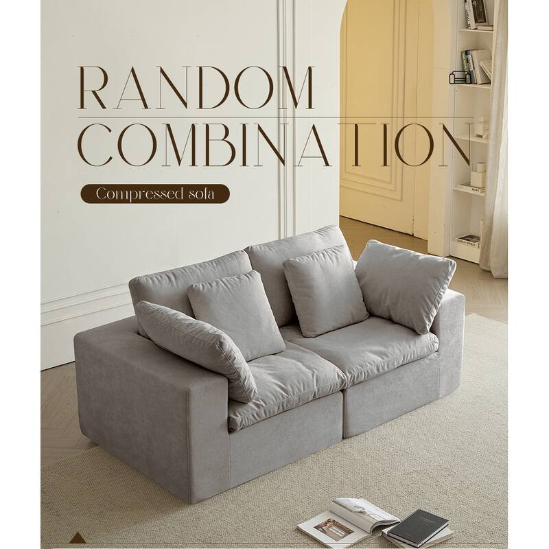 Modular Sectional Sofa, Compressed Sectional Sofa Modern Minimalist Style Corduroy Couch, Sleeper Sofa