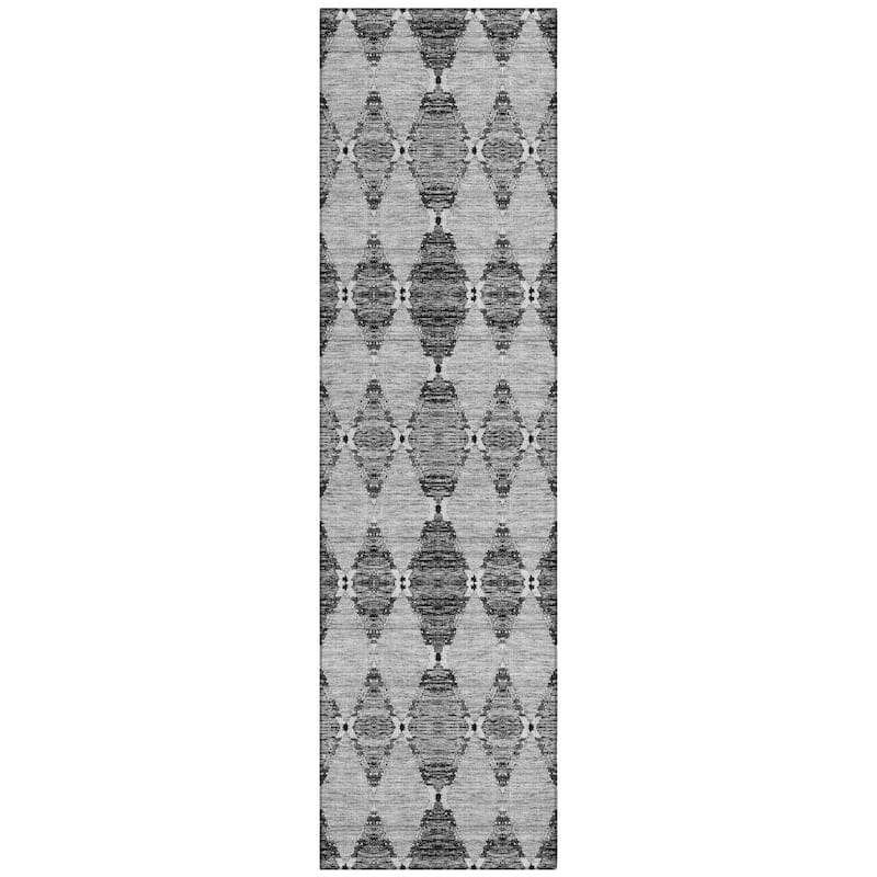 Machine Washable Indoor/ Outdoor Chantille Modern Boho Damask Rug