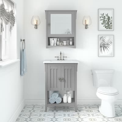 Salinas 24W Bathroom Vanity Sink & Medicine Cabinet by Bush Furniture