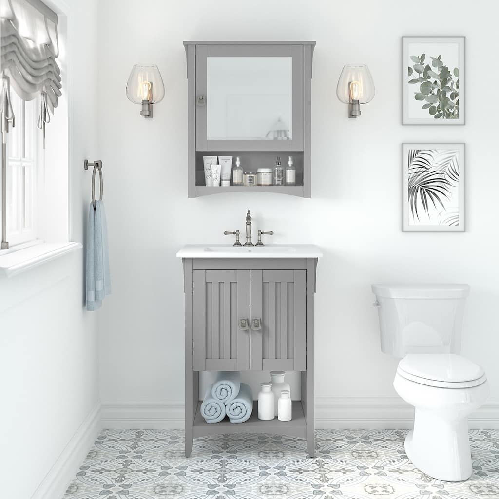 Salinas 24W Bathroom Vanity Sink & Medicine Cabinet by Bush Furniture
