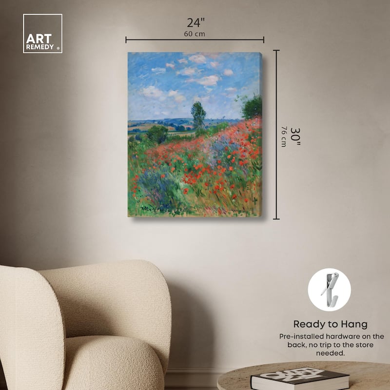 Blanket of Poppies II Canvas by Art Remedy, Gallery Wrapped