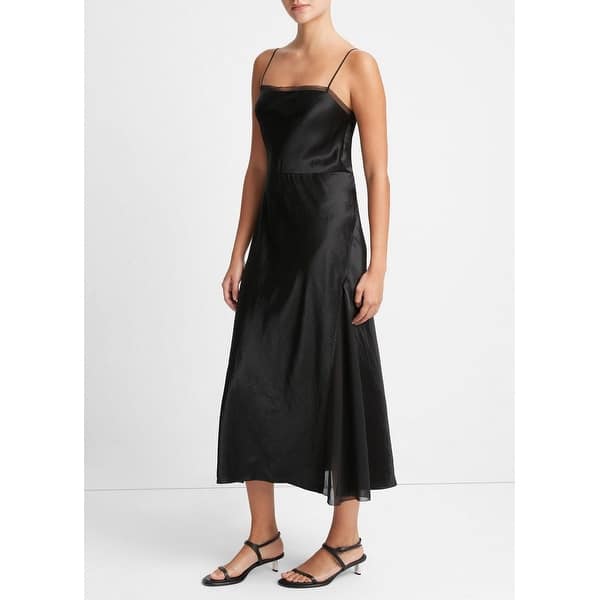 Vince Women's Sheer Panelled Slip Dress, Black - Bed Bath & Beyond -  41805442