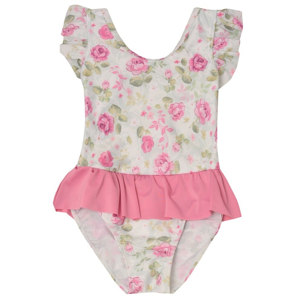 pink flower bathing suit