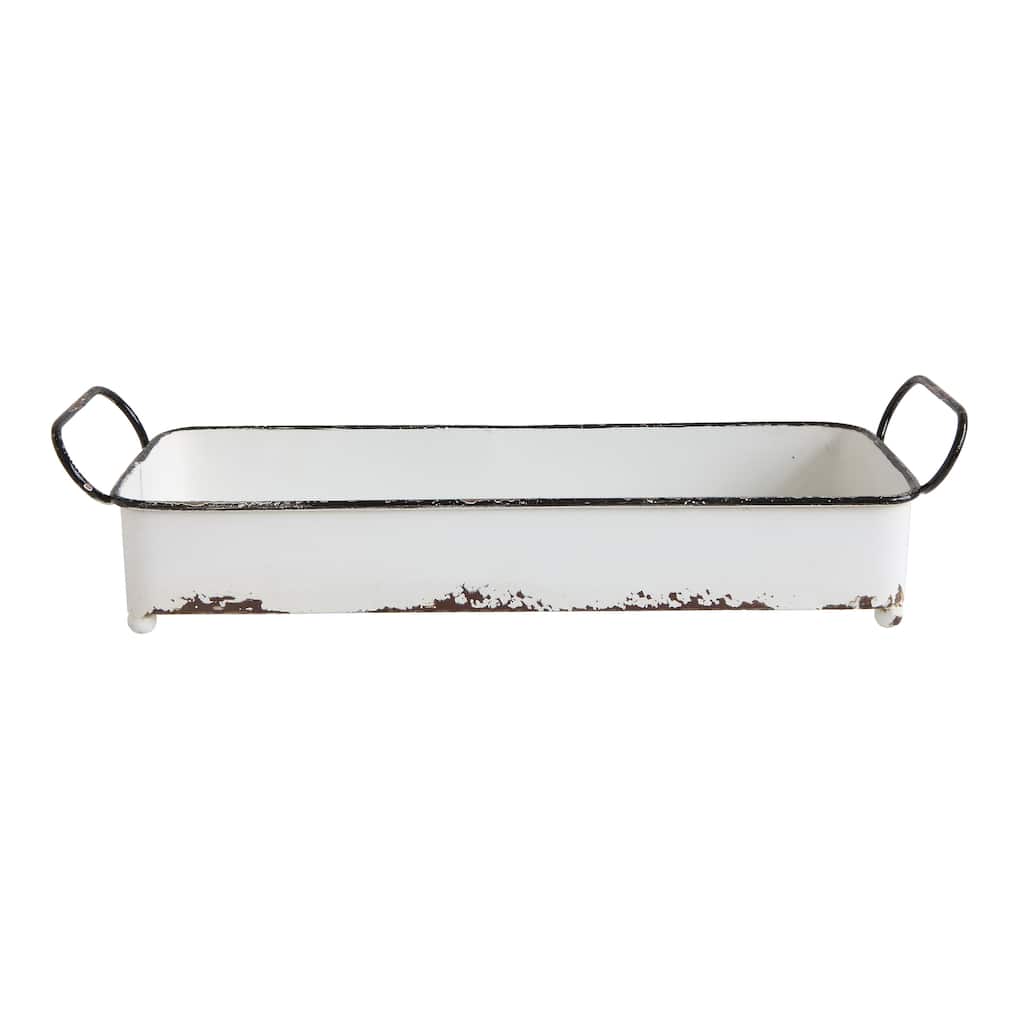 Decorative Metal Tray with 2 Handles