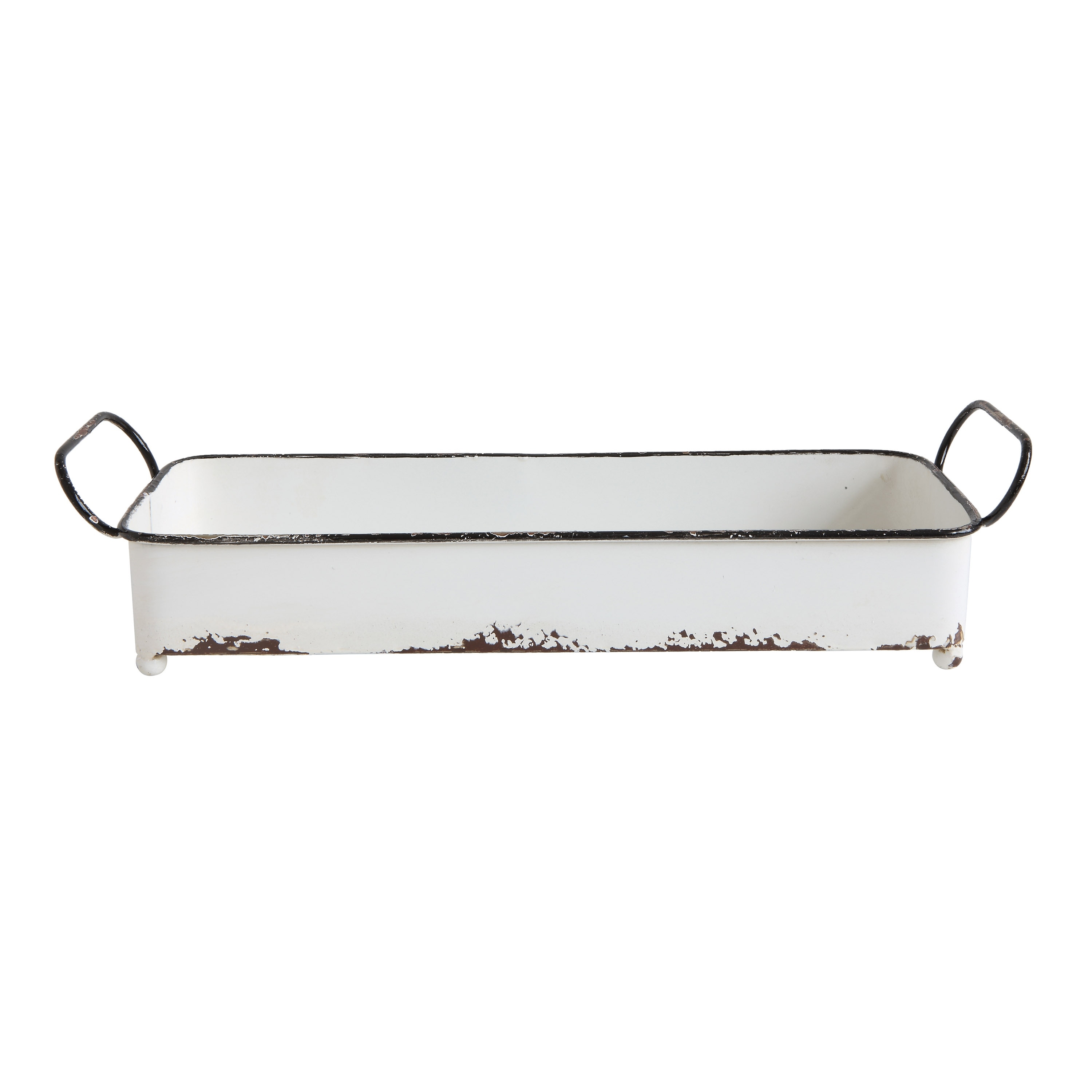 Decorative Metal Tray with 2 Handles