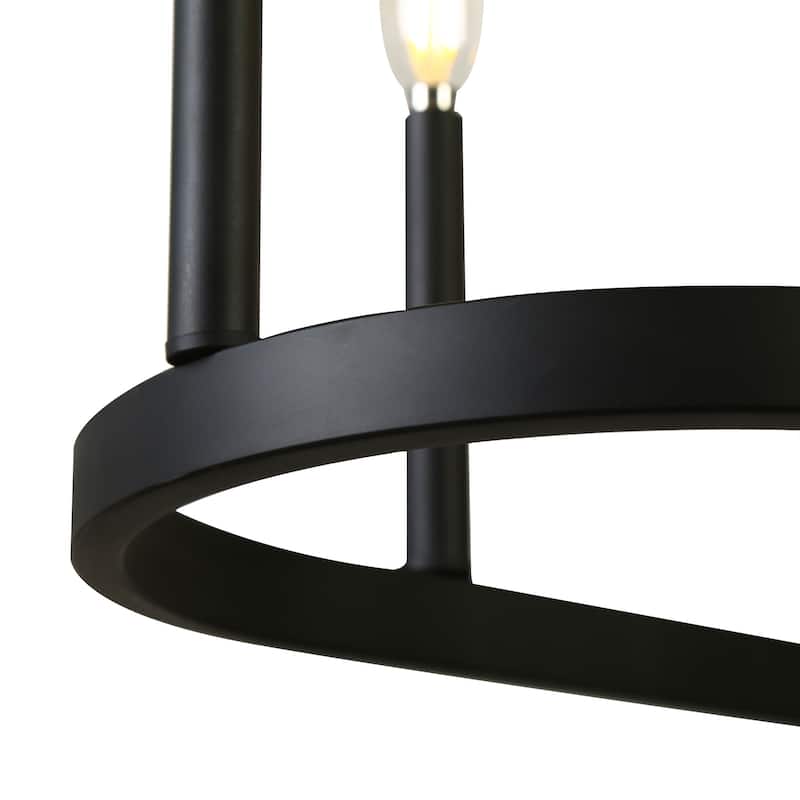 Mid-century Modern 10-Light 50 IN Chandelier Rectangle Metal Island Lights for Dining Living Room - L 50" x W 12.6" x H 7.1"
