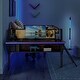 preview thumbnail 8 of 28, Full Size Metal Loft Bed with Rectangular Desk,LED Lights,Storage Shelves
