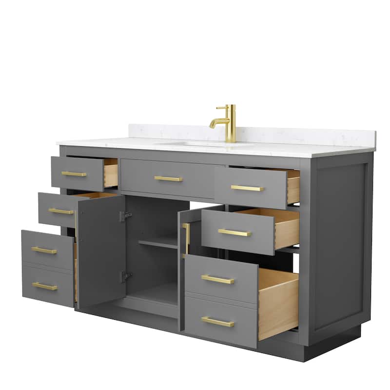 Beckett TK 60-inch Single Vanity, Cultured Marble Top