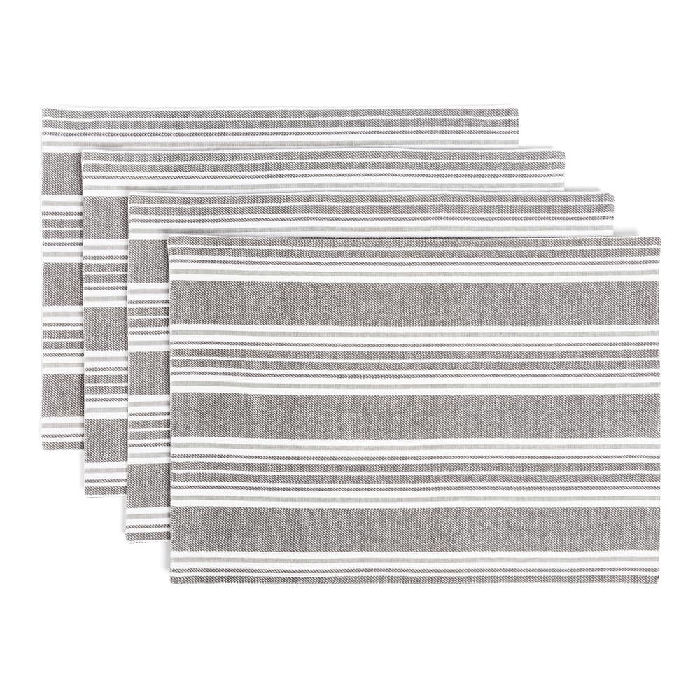 over&back 100% Cotton Woven Placemats - Machine Washable - Set of 4